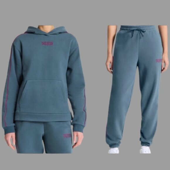 Puma Women's 2pc Set Fleece Tracksuit Activewear Blue Size XS/S/M/L/XL/XXL New - Picture 1 of 9
